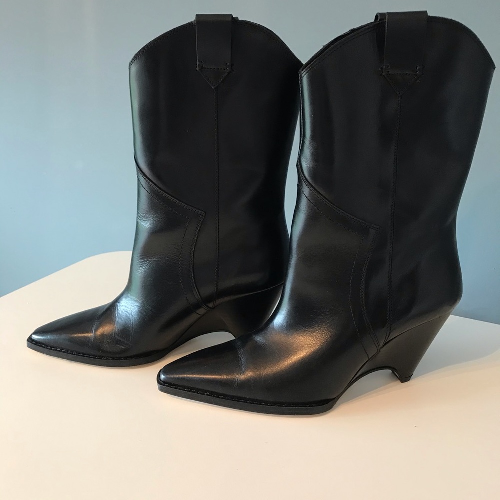 Zara wedge heeled cowboy boots